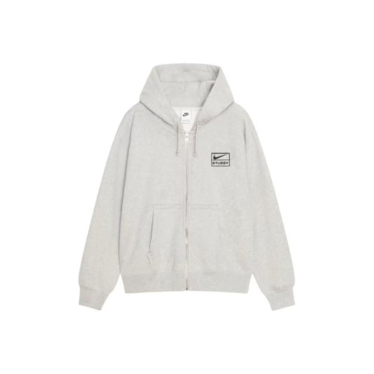 Stüssy x Nike Fleece Zip Hoodie (FW25) Grey Heather - Mann