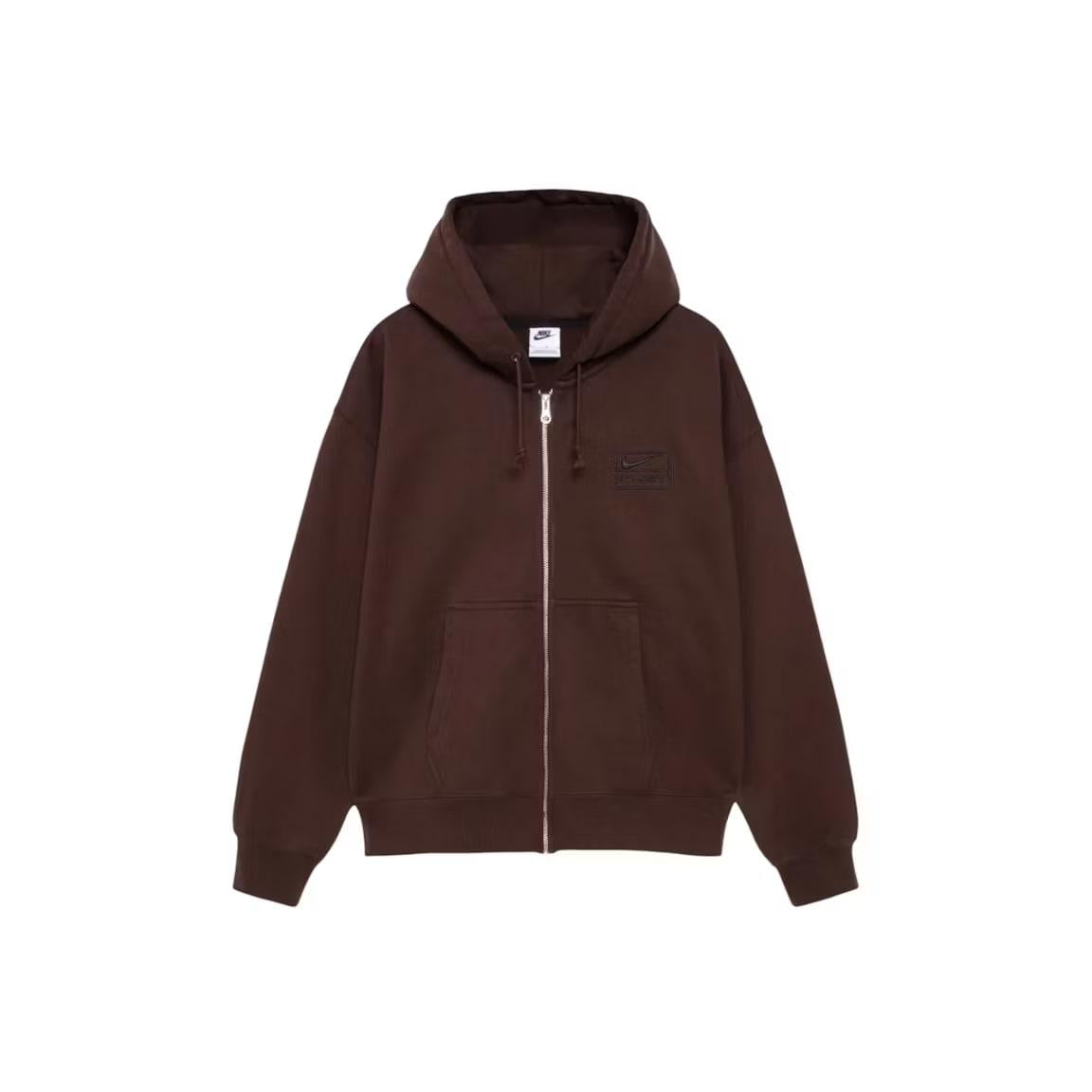 Stüssy x Nike Stone Washed Fleece Zip Hoodie (FW25) Dark Cinder - Mann
