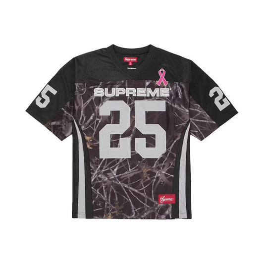 Size L Supreme Breast Cancer Awareness Football Jersey Black - Mann