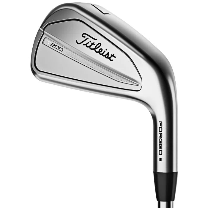 Titleist T200 forged golf iron club, silver finish, premium men's golf equipment