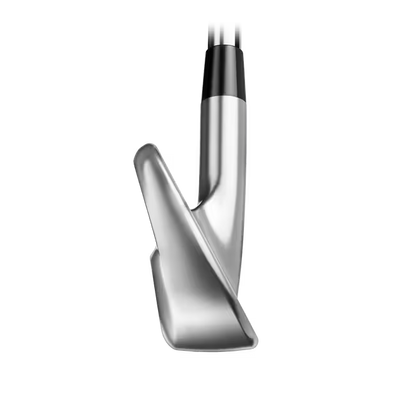 Sleek silver golf club iron with modern design, men's lifestyle and sports accessory