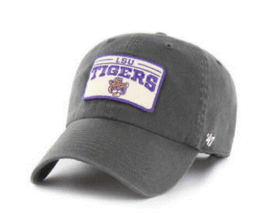 Louisiana State Tigers - LSU Vin Charcoal Fairmount Clean Up Hat, 47 Brand - Mann