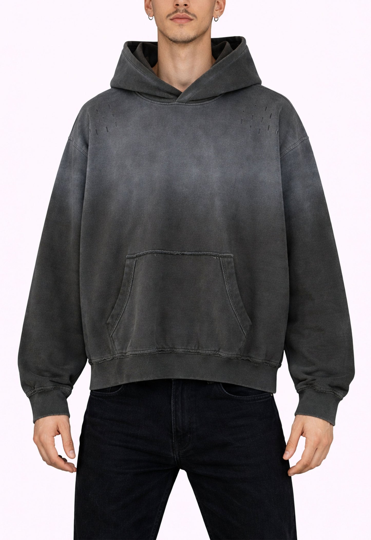 UNDEVELOPED Grey Distressed Hoodie