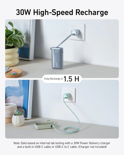 Anker Nano Power Bank (30W, Built-In USB-C Cable) - Mann