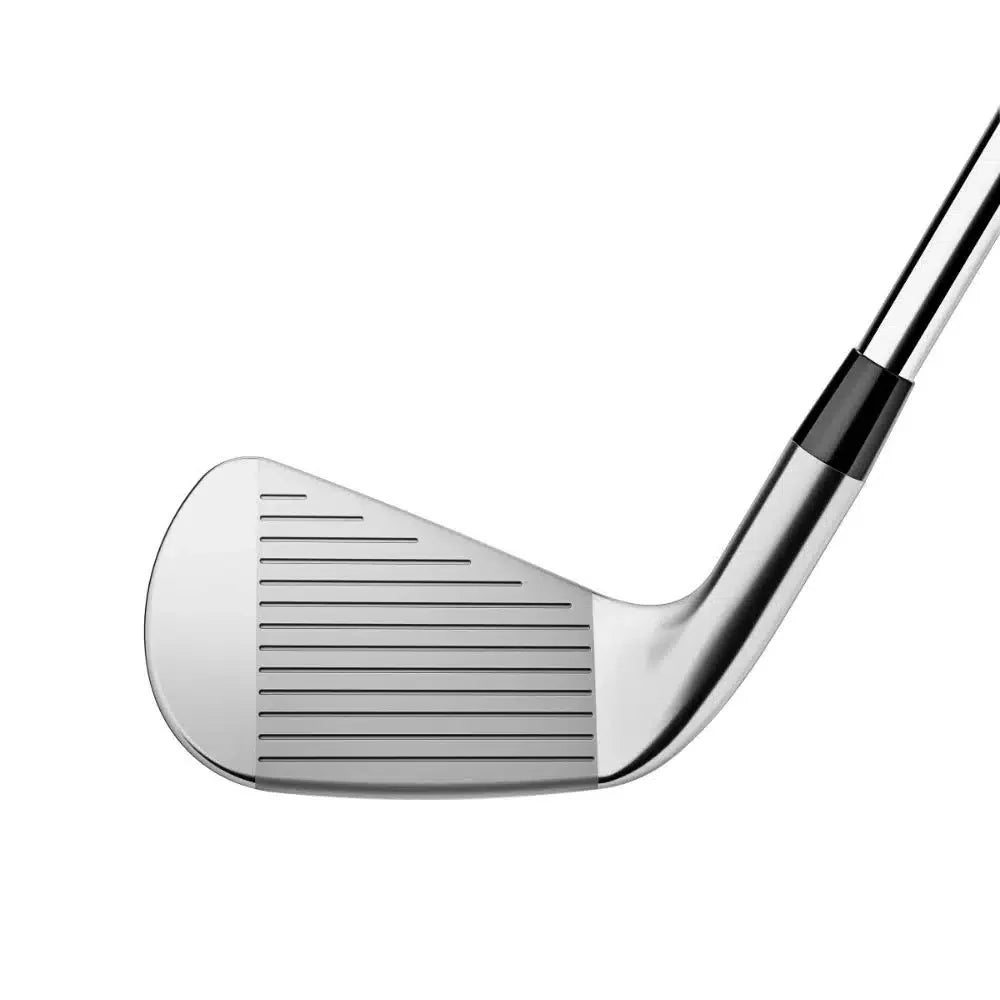 Titleist 2025 T100 iron golf club face view, sleek steel design for men’s lifestyle