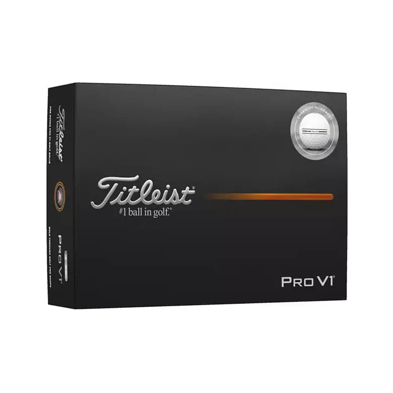 Titleist 2025 Pro V1 Enhanced Alignment Dozen White Golf Balls