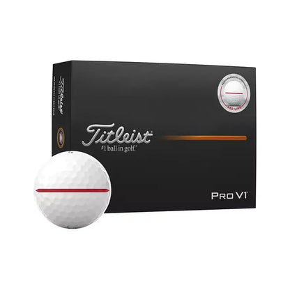 Titleist 2025 Pro V1 Perfomance Alignment Red Line Golf Balls