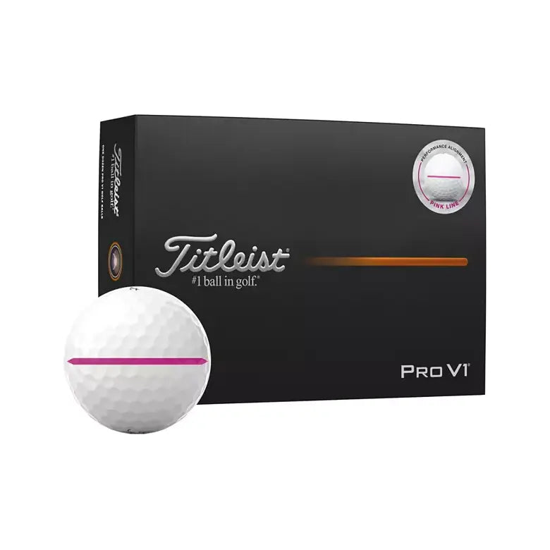 Titleist 2025 Pro V1 Performance Alignment Pink Line Golf Balls
