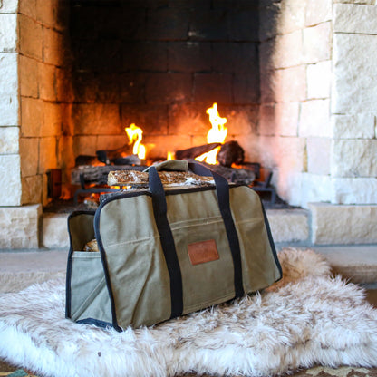 WDO Tote Shape Canvas Firewood Log Carriers