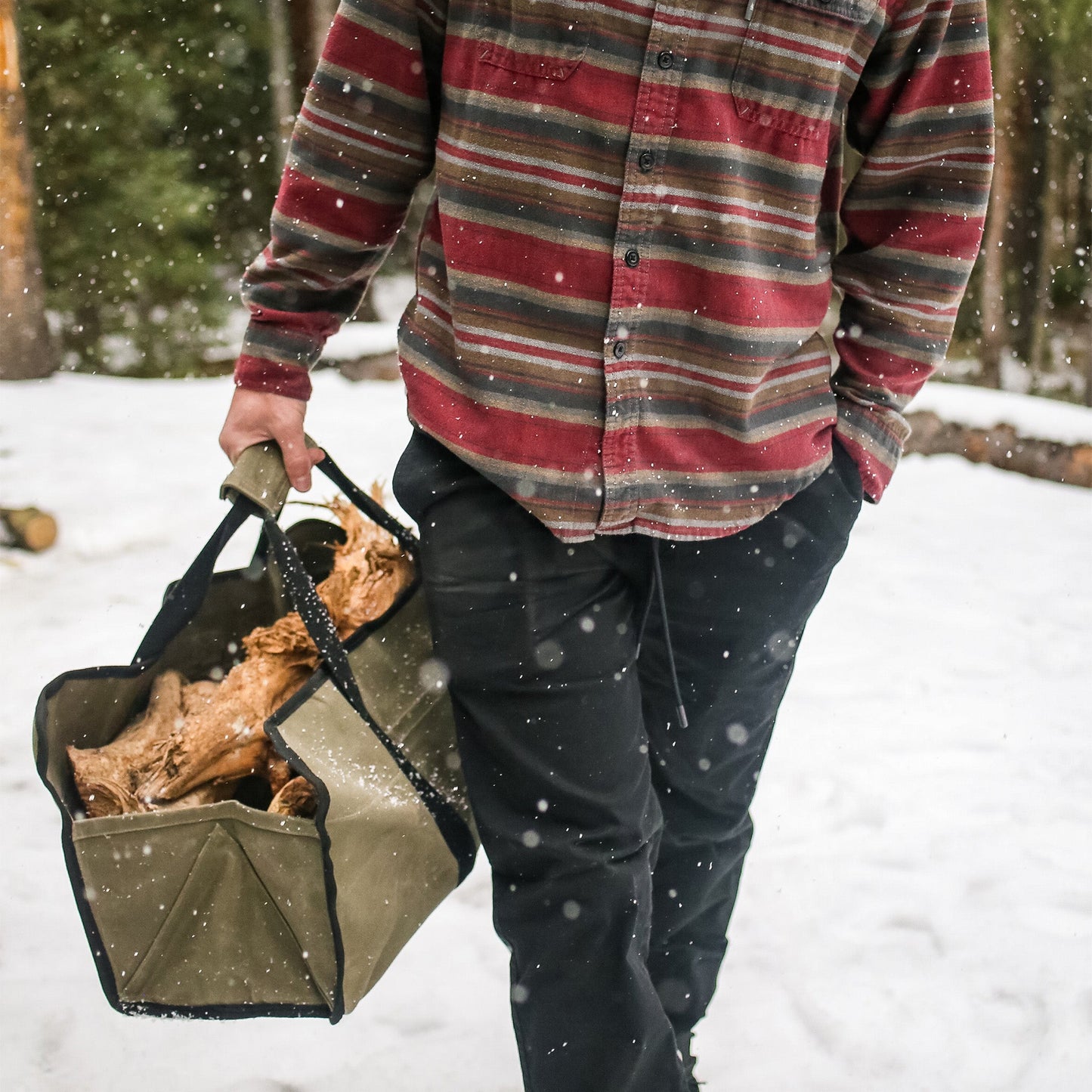 WDO Tote Shape Canvas Firewood Log Carriers