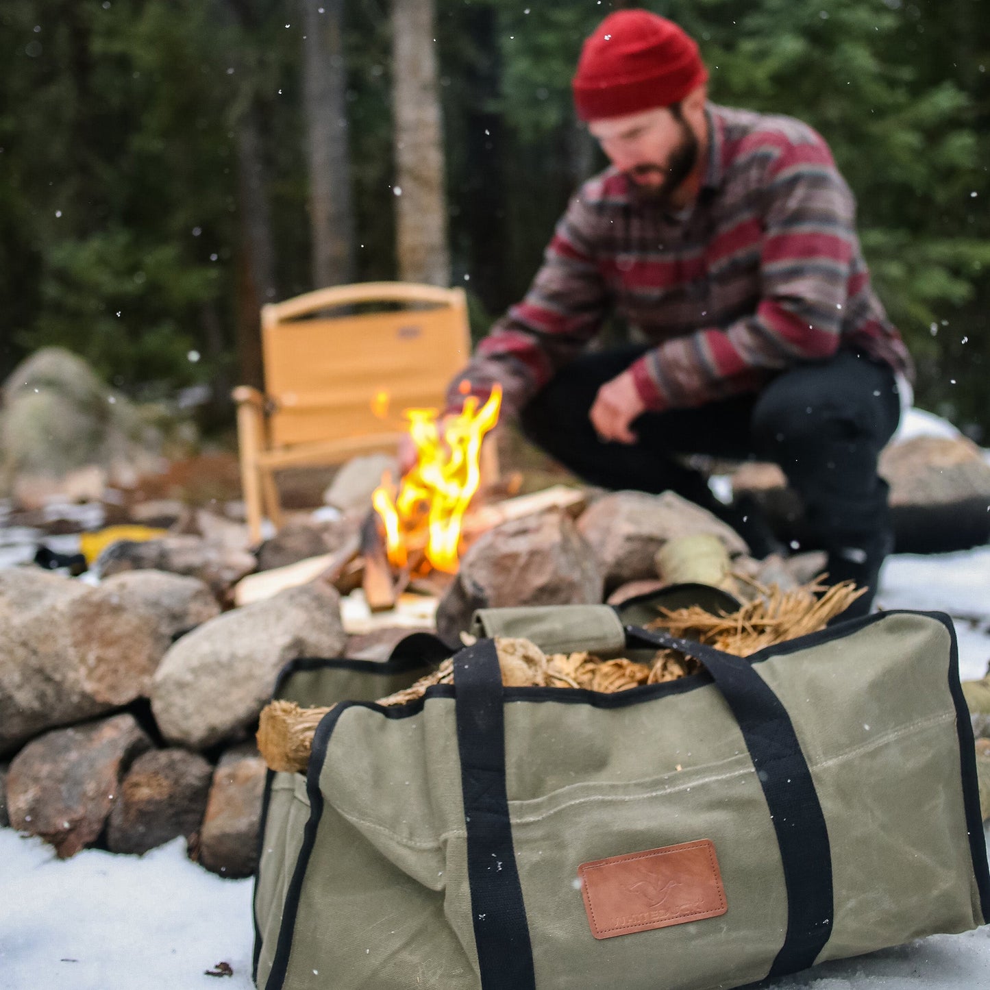 WDO Tote Shape Canvas Firewood Log Carriers