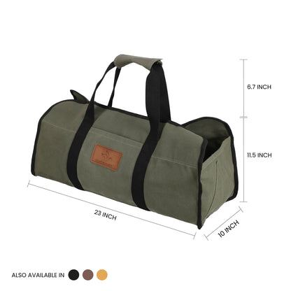 WDO Tote Shape Canvas Firewood Log Carriers
