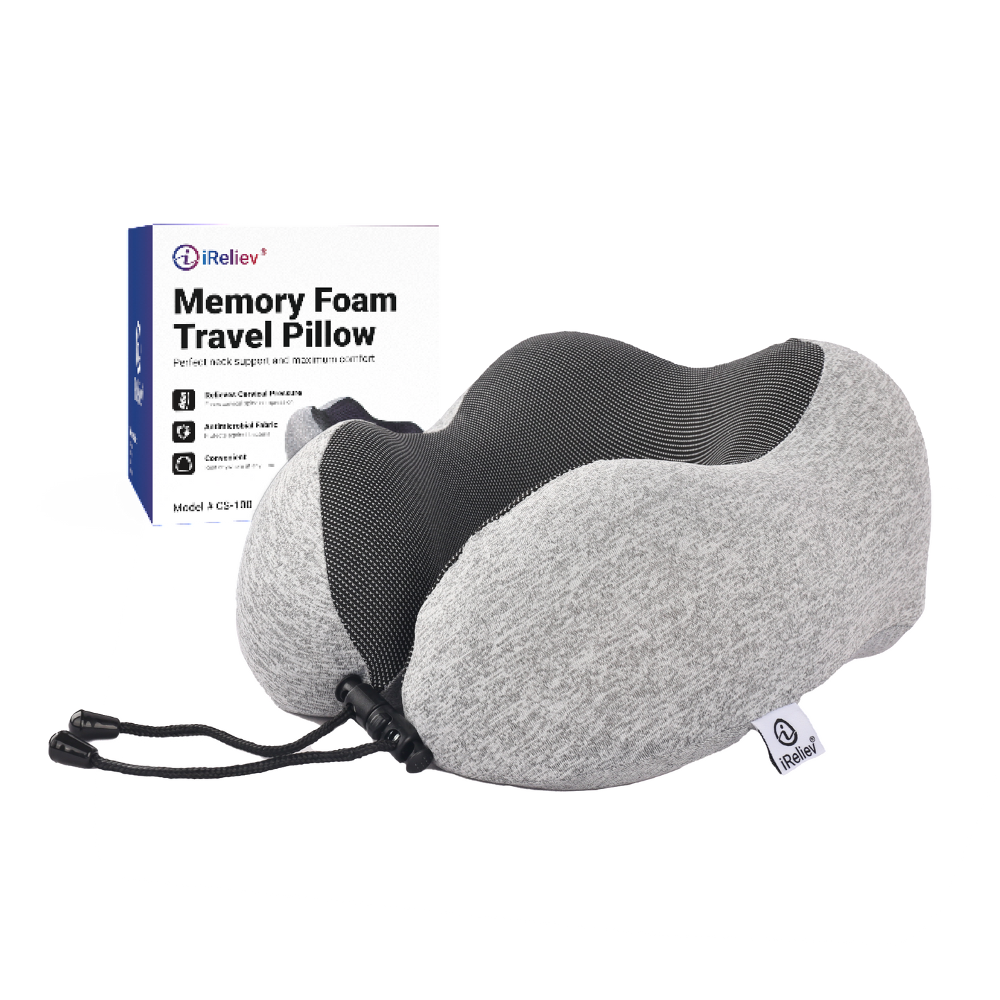 iReliev Memory Foam Travel Pillow