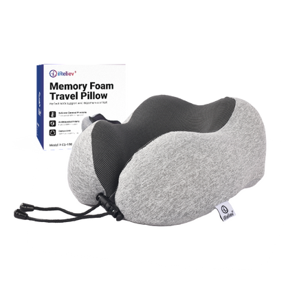 iReliev Memory Foam Travel Pillow
