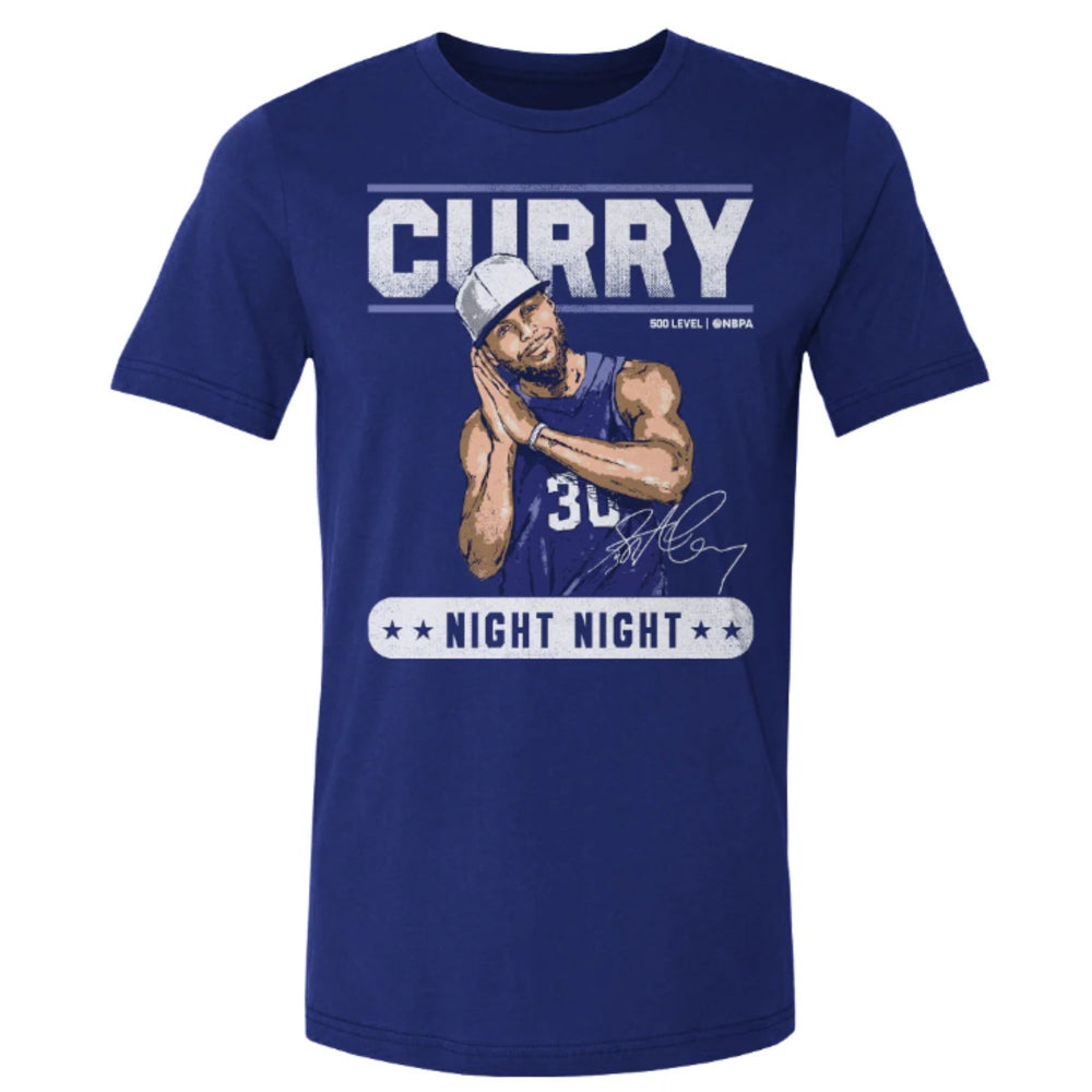 Golden State NBA - Steph Curry Night Night Royal Blue Adult T-shirt - Mann