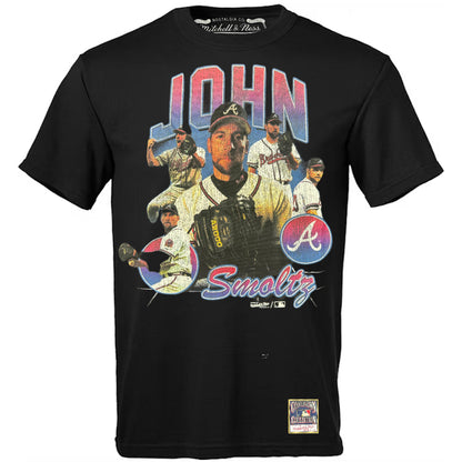Atlanta Braves - MLB John Smoltz Bootleg Black Short Sleeve T-shirt - Mann