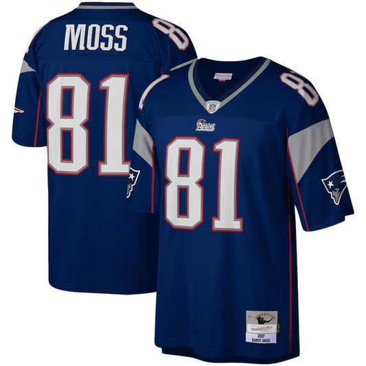 Size S New England Patriots - Randy Moss 2007 Navy Legacy Jersey