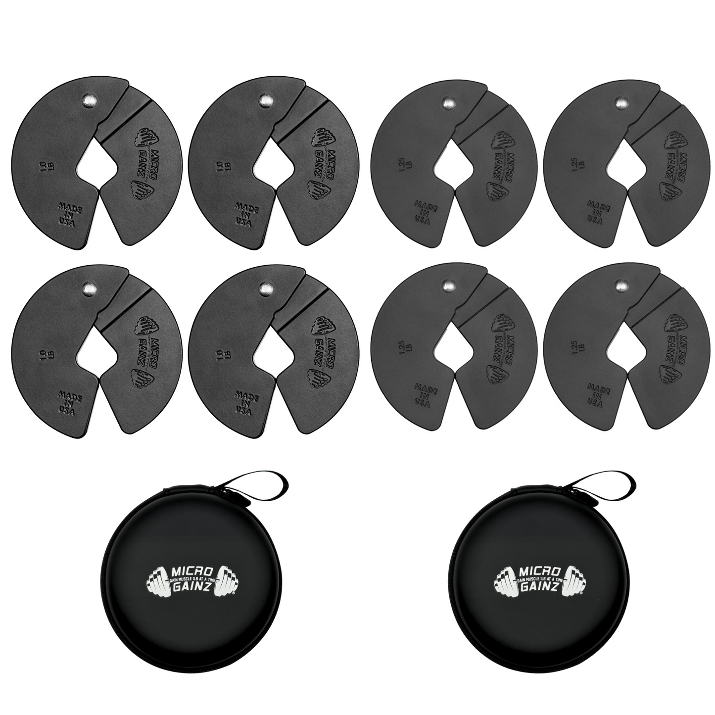 Micro Gainz Double Pack of 1LB & 1.25LB Dumbbell Fractional Weight Plates