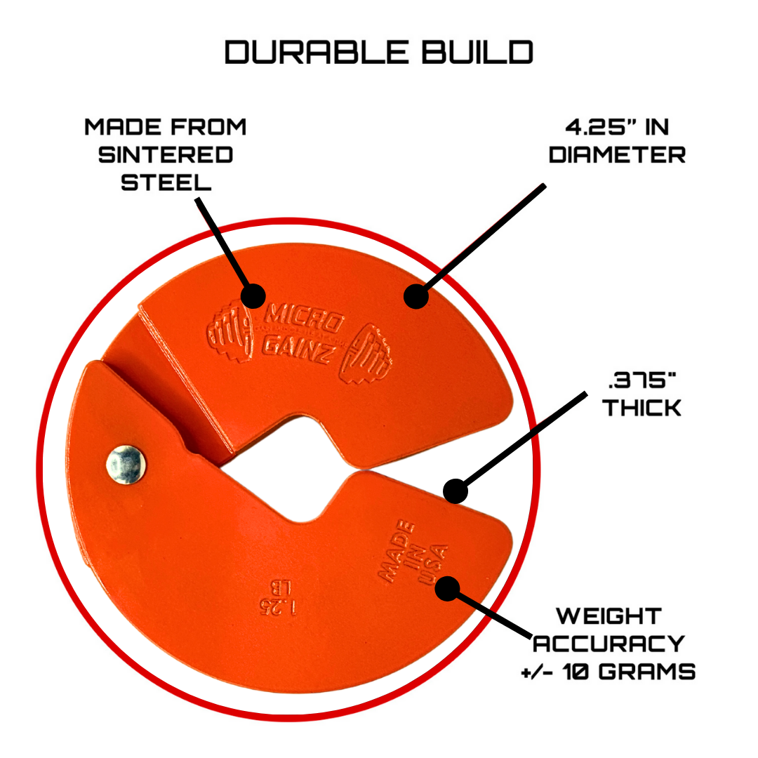 Micro Gainz Orange 1.25LB Dumbbell Fractional Weight Plates