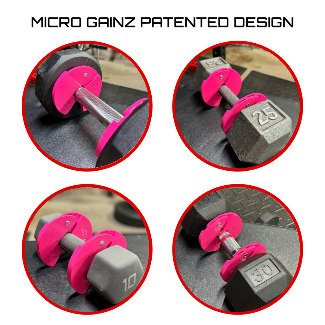 Micro Gainz Pink 1.25LB Dumbbell Fractional Weight Plates