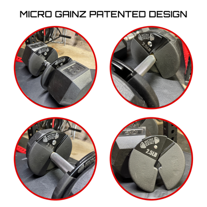 Micro Gainz Double Pack of PVC Dip Coated 1.25LB & 2.5LB Dumbbell Fractional Weight Plates