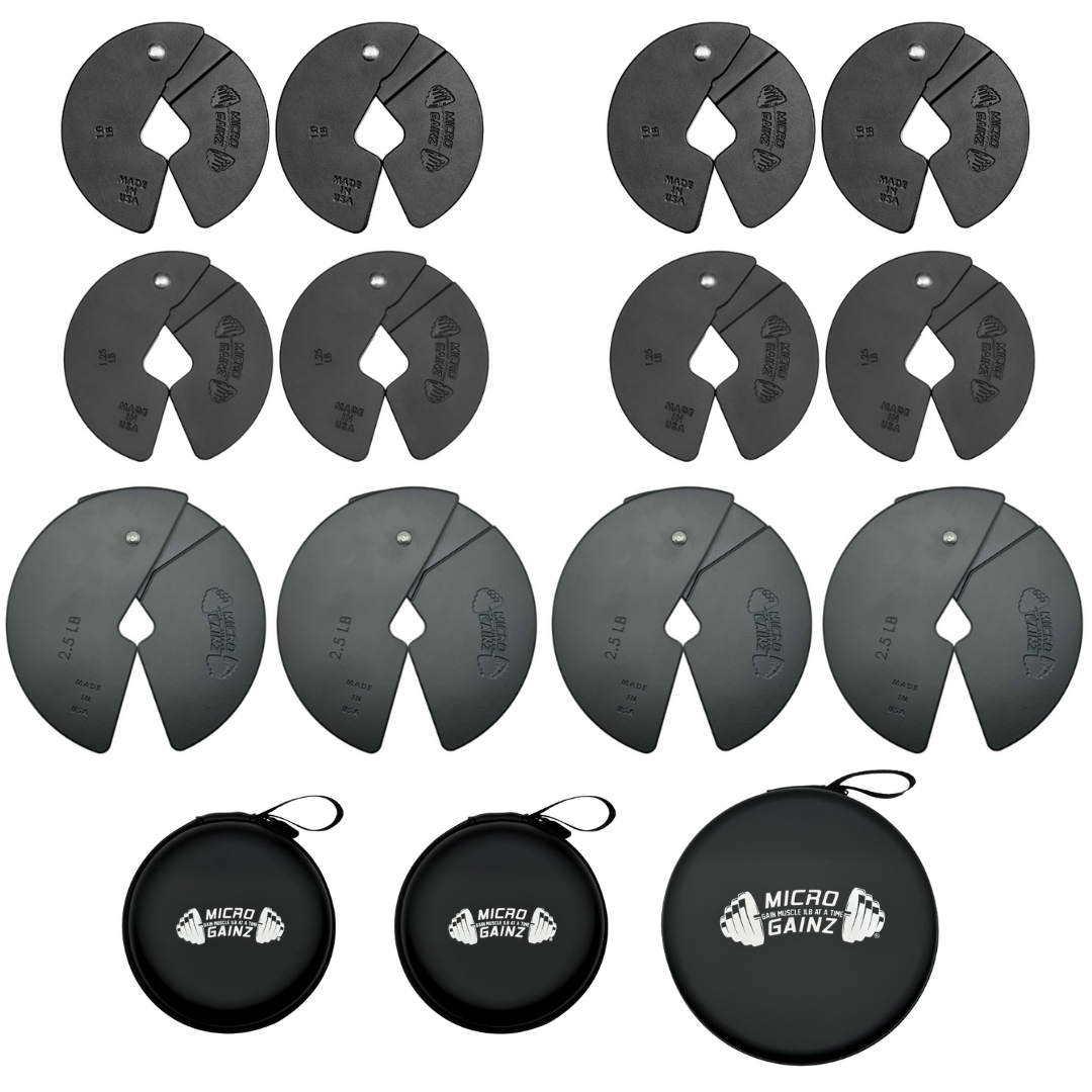 Micro Gainz Triple Pack of 1LB, 1.25LB, & 2.5LB Dumbbell Fractional Weight Plates