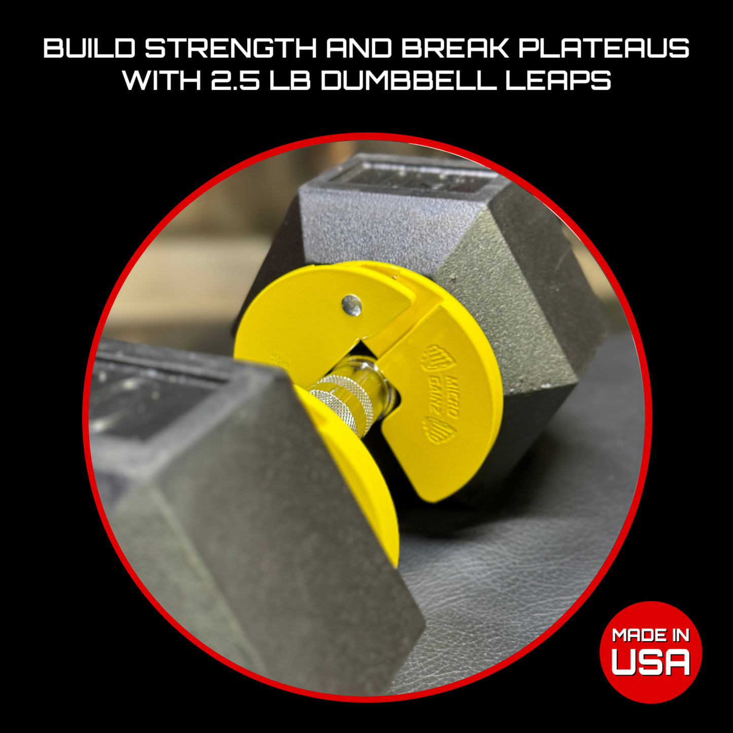 Micro Gainz Yellow 1.25LB Dumbbell Fractional Weight Plates