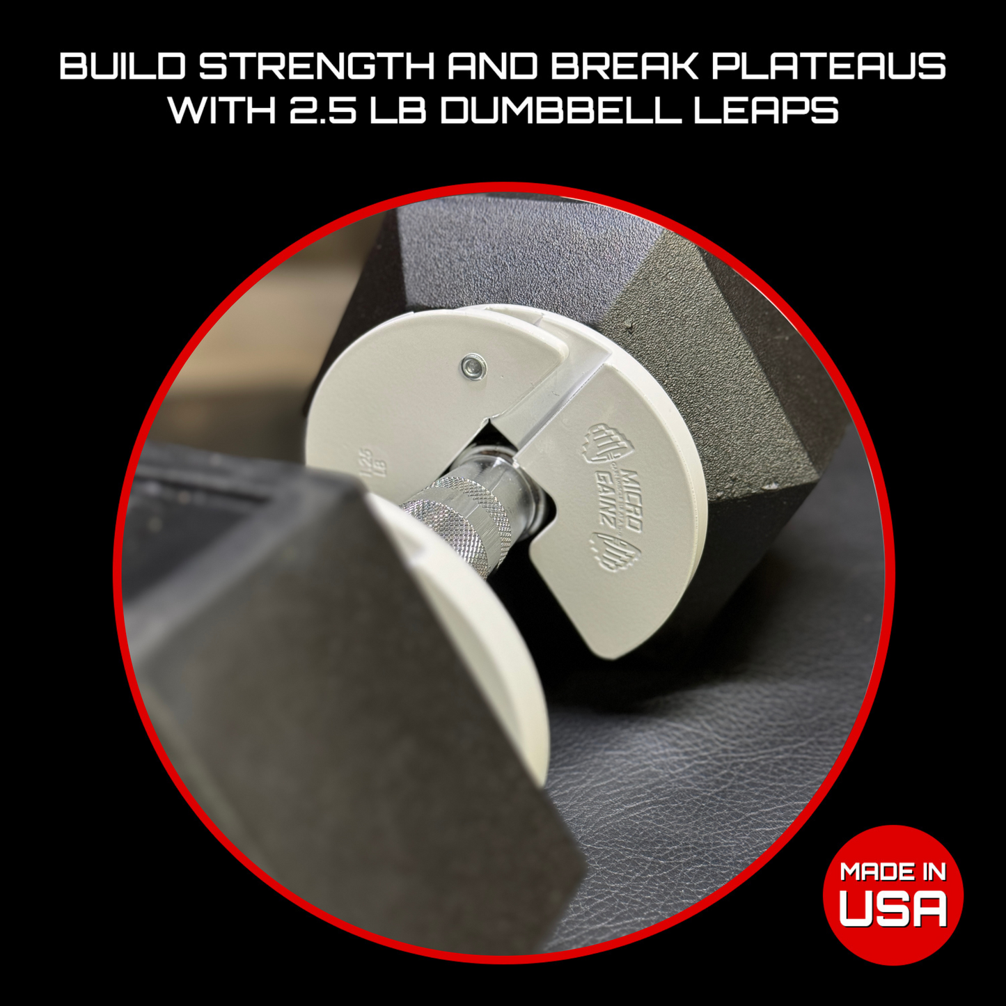 Micro Gainz White 1.25LB Dumbbell Fractional Weight Plates