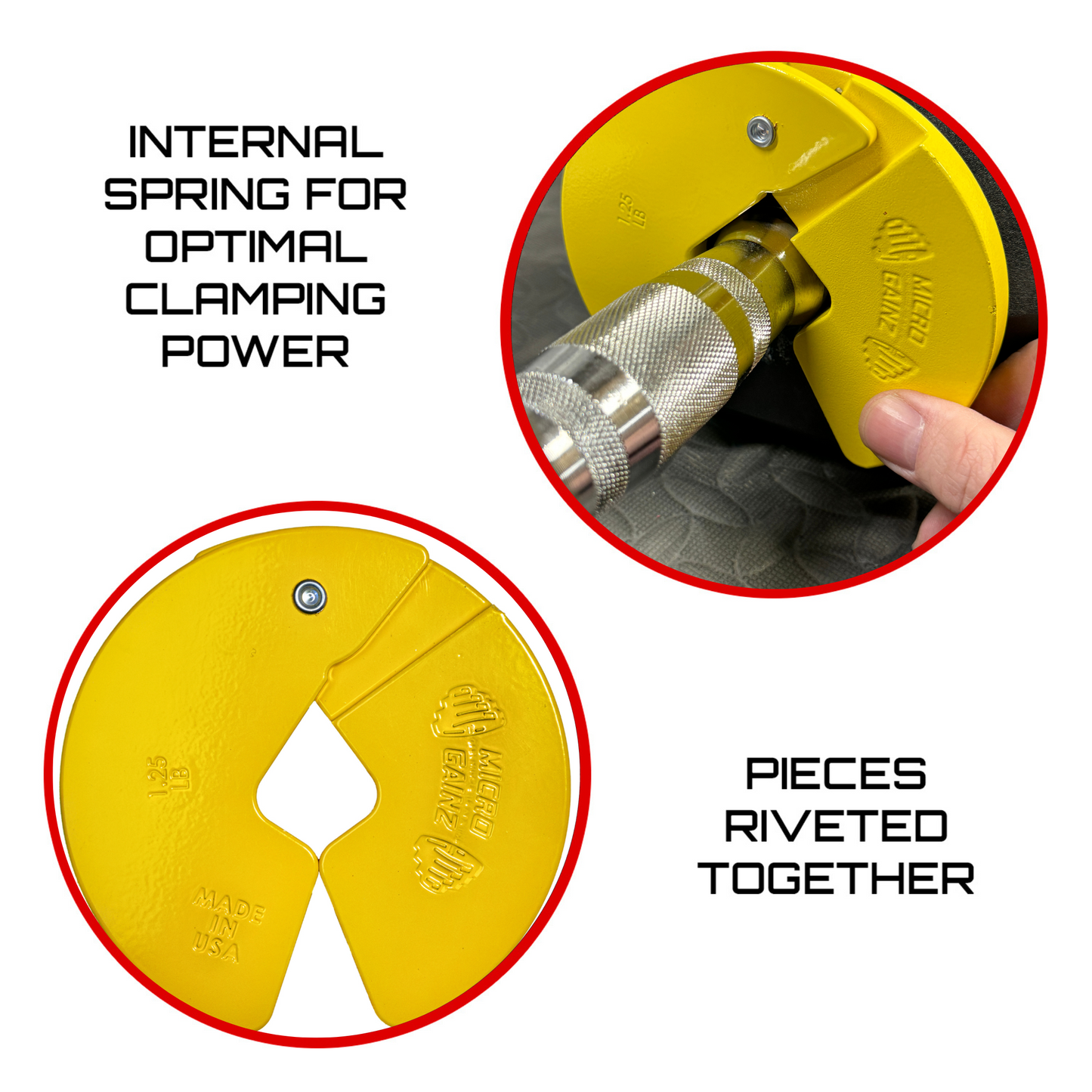 Micro Gainz Yellow 1.25LB Dumbbell Fractional Weight Plates