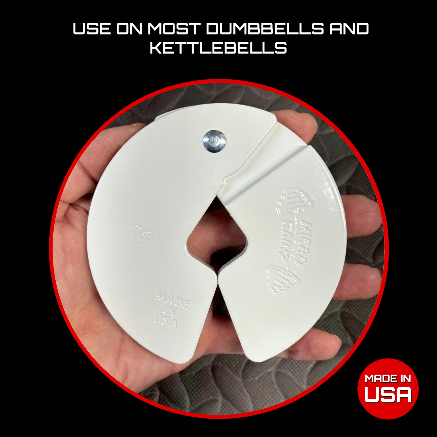 Micro Gainz White 1.25LB Dumbbell Fractional Weight Plates