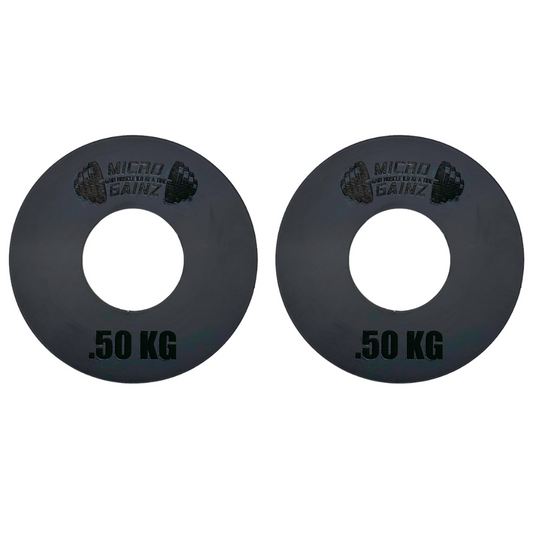 Micro Gainz Olympic Size Kilogram Fractional Steel Weight Plates .50KG Plates: Set of 2