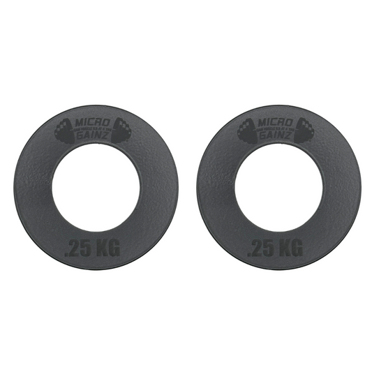 Micro Gainz Olympic Size Kilogram Fractional Steel Weight Plates .25KG Plates: Set of 2