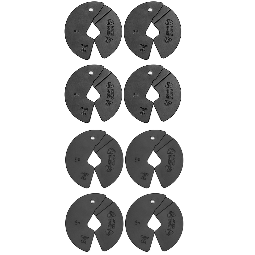 Micro Gainz Double Pack of 1LB & 1.25LB Dumbbell Fractional Weight Plates