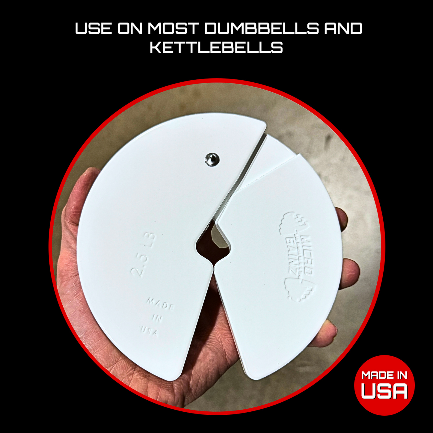 Micro Gainz White 2.5LB Dumbbell Fractional Weight Plates