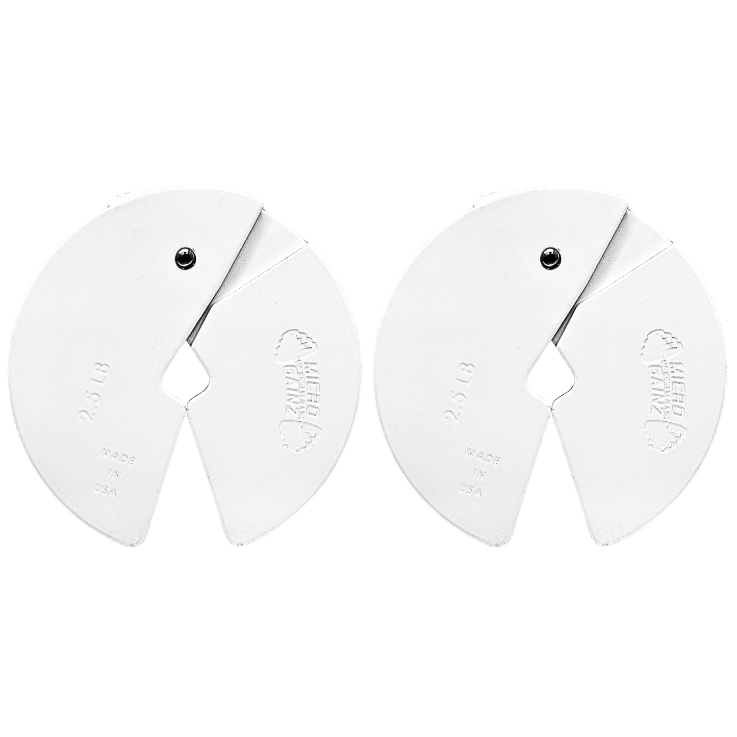 Micro Gainz White 2.5LB Dumbbell Fractional Weight Plates