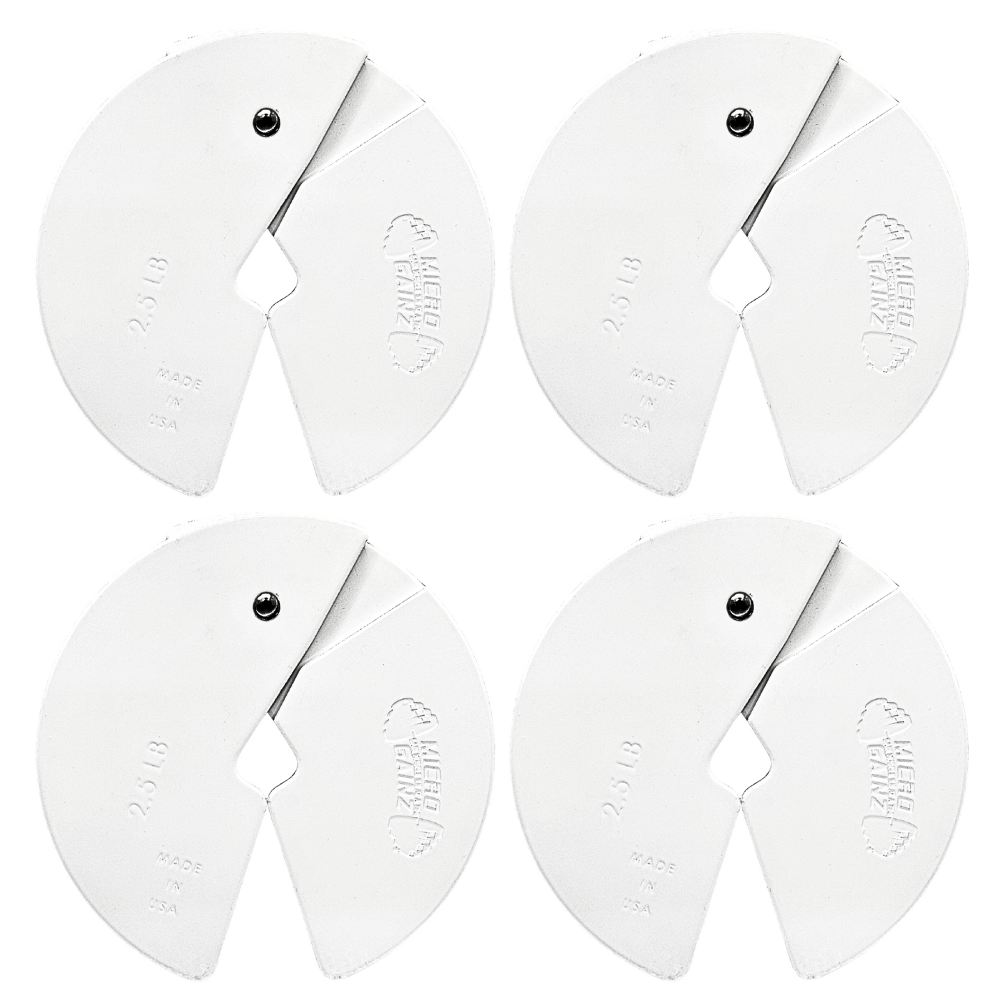 Micro Gainz White 2.5LB Dumbbell Fractional Weight Plates