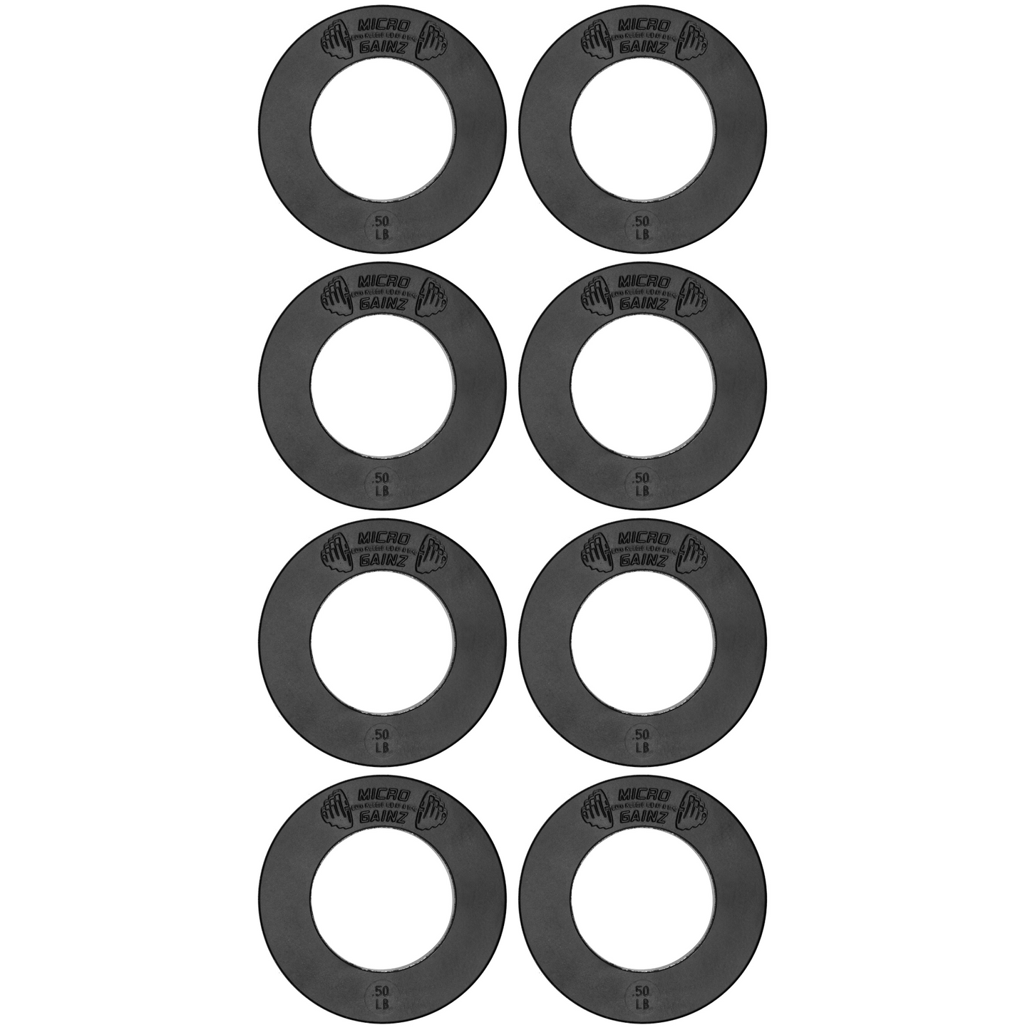 Micro Gainz Olympic Size Fractional Weight Plates Set of 8-.50lb Plates w/ Bag