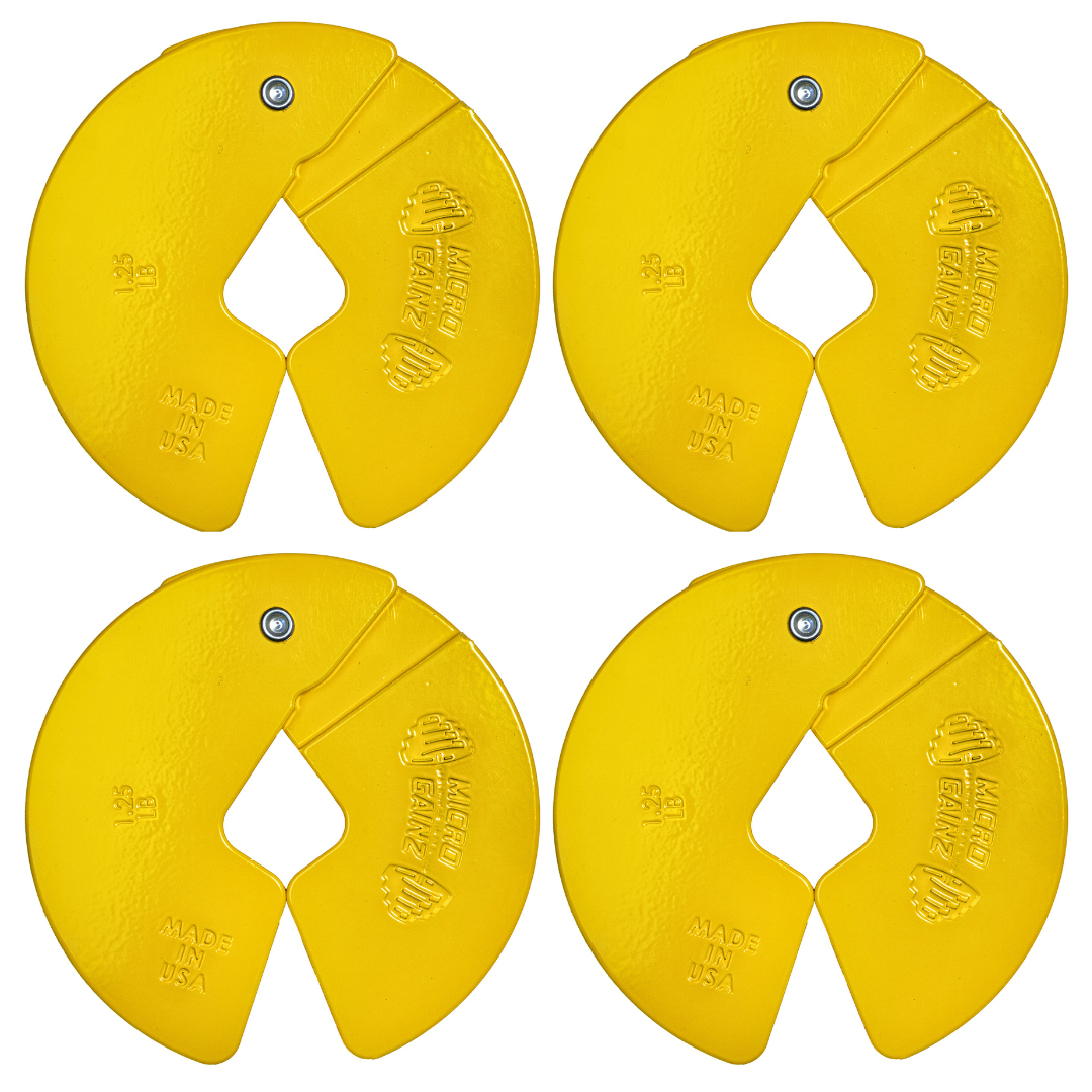 Micro Gainz Yellow 1.25LB Dumbbell Fractional Weight Plates