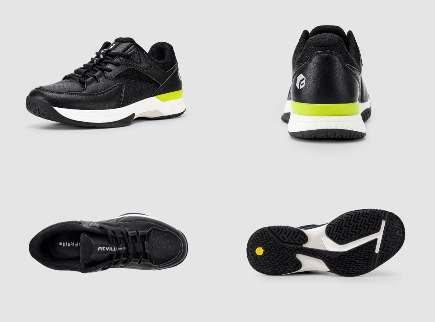 FitVille Men's Court Tennis Amadeus V1 (White) - Mann