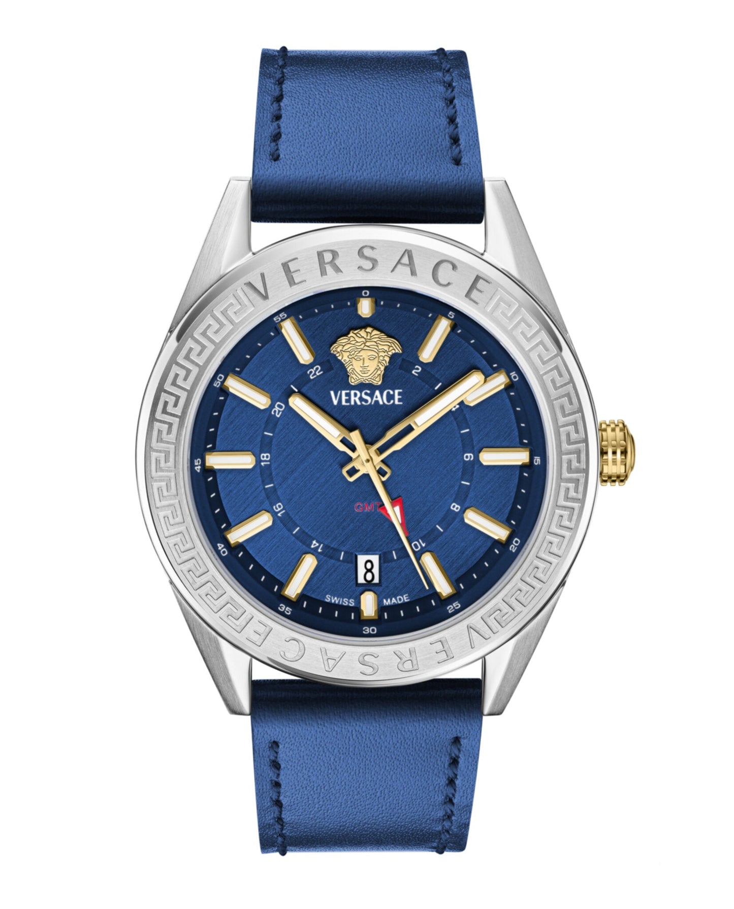 Versace V-Code GMT Leather Watch