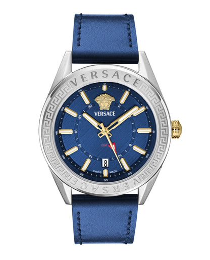 Versace V-Code GMT Leather Watch