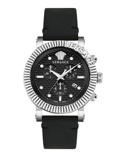 Versace V-Chrono Classic Leather Watch