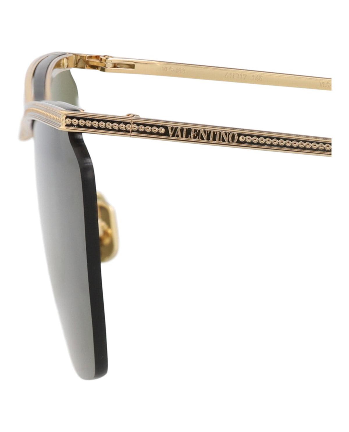 Valentino Square-Frame Metal Sunglasses 'Green/Gold'