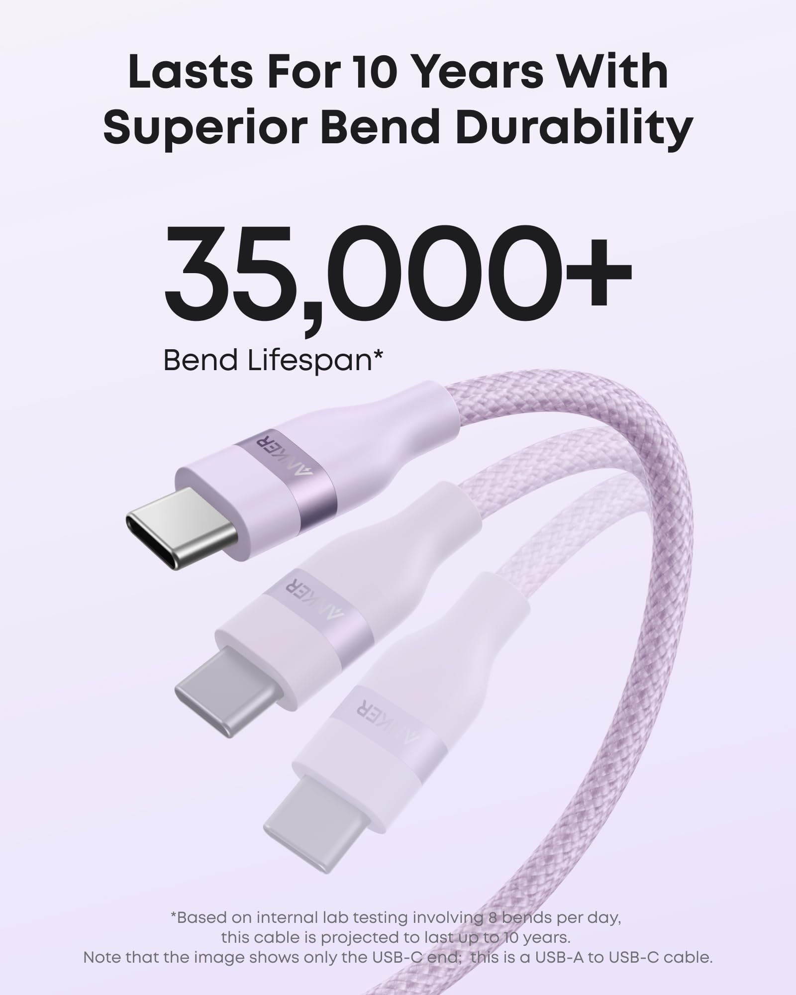 Anker USB-A to USB-C Cable (3 ft/6 ft, Upcycled-Braided) - Mann