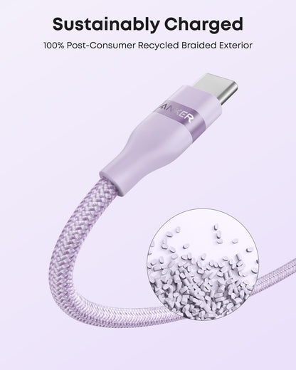 Anker USB-A to USB-C Cable (3 ft/6 ft, Upcycled-Braided) - Mann