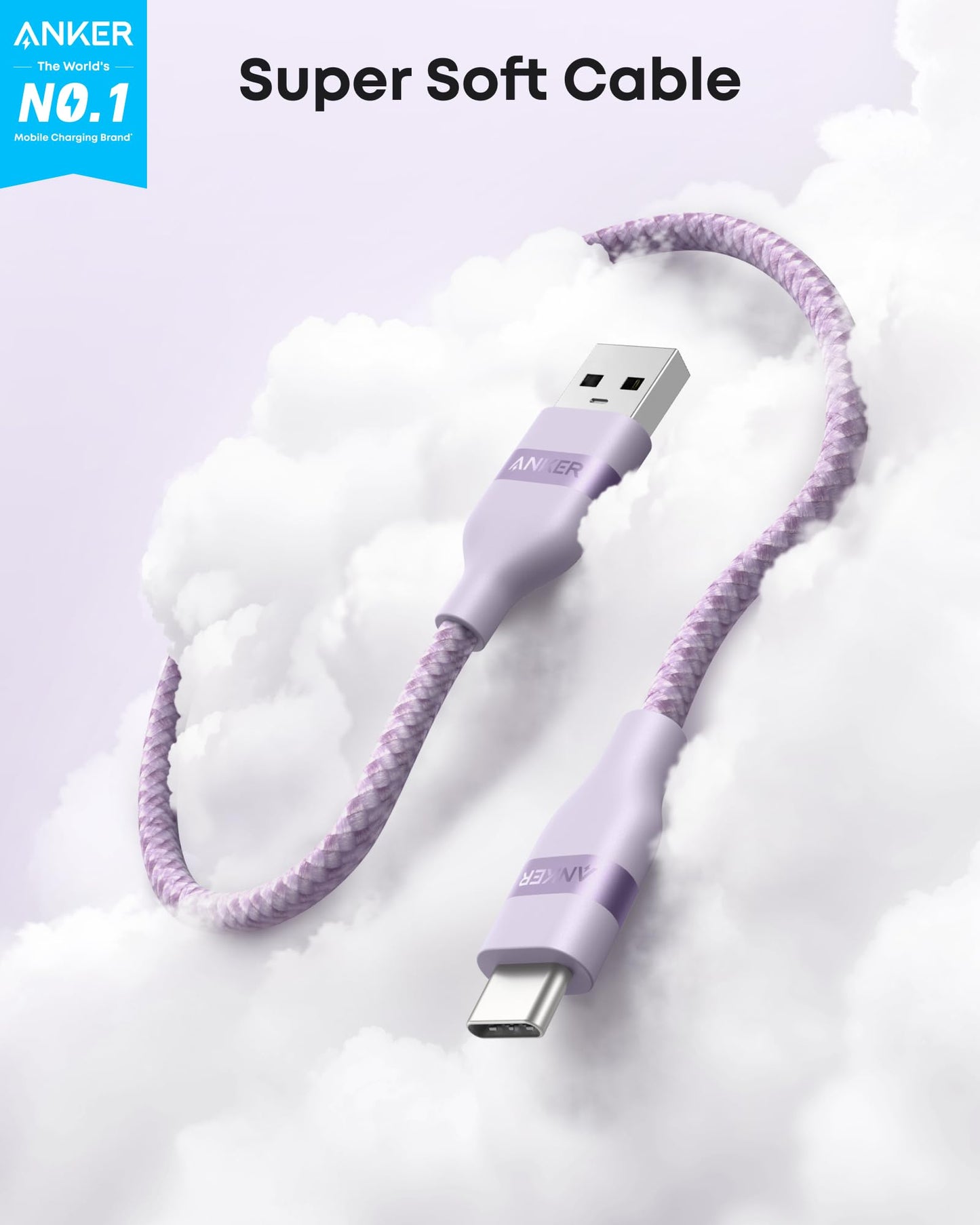 Anker USB-A to USB-C Cable (3 ft/6 ft, Upcycled-Braided) - Mann