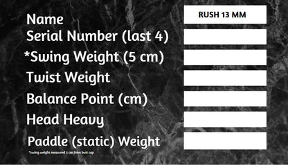 Thrive Pickleball RUSH 13 (PINK) Includes Custom Weight Card, Paddle Cover, Paddle Eraser, and Lead Weights. - Mann