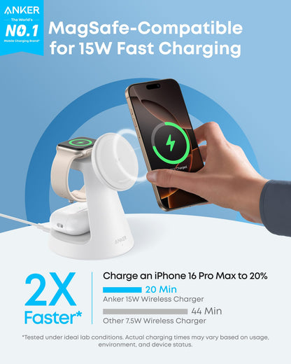Anker MagGo Wireless Charging Station (3-in-1, Dock Stand) - Mann