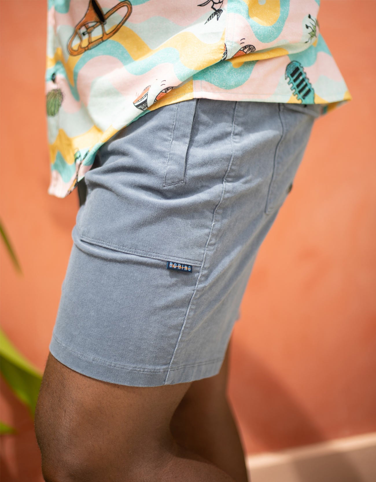 Baja Llama Arroyo 7" Inseam Stretch Corduroy Walkshorts - Steel Blue