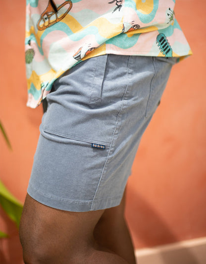 Baja Llama Arroyo 7" Inseam Stretch Corduroy Walkshorts - Steel Blue